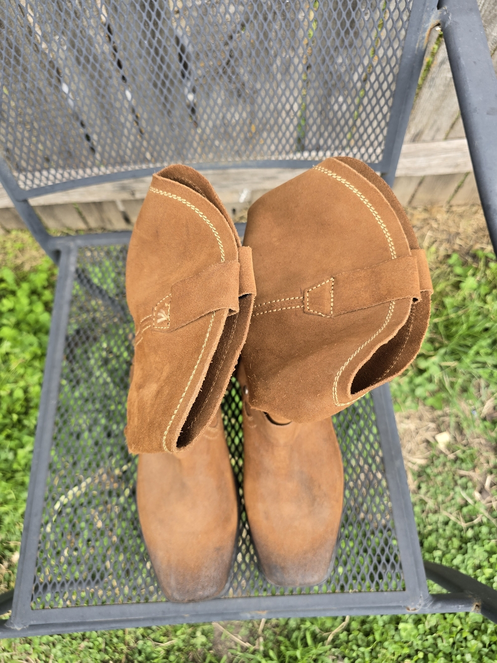 Brother/Sons Brown Suede Harness Slouch Boots - Picture 5 of 9